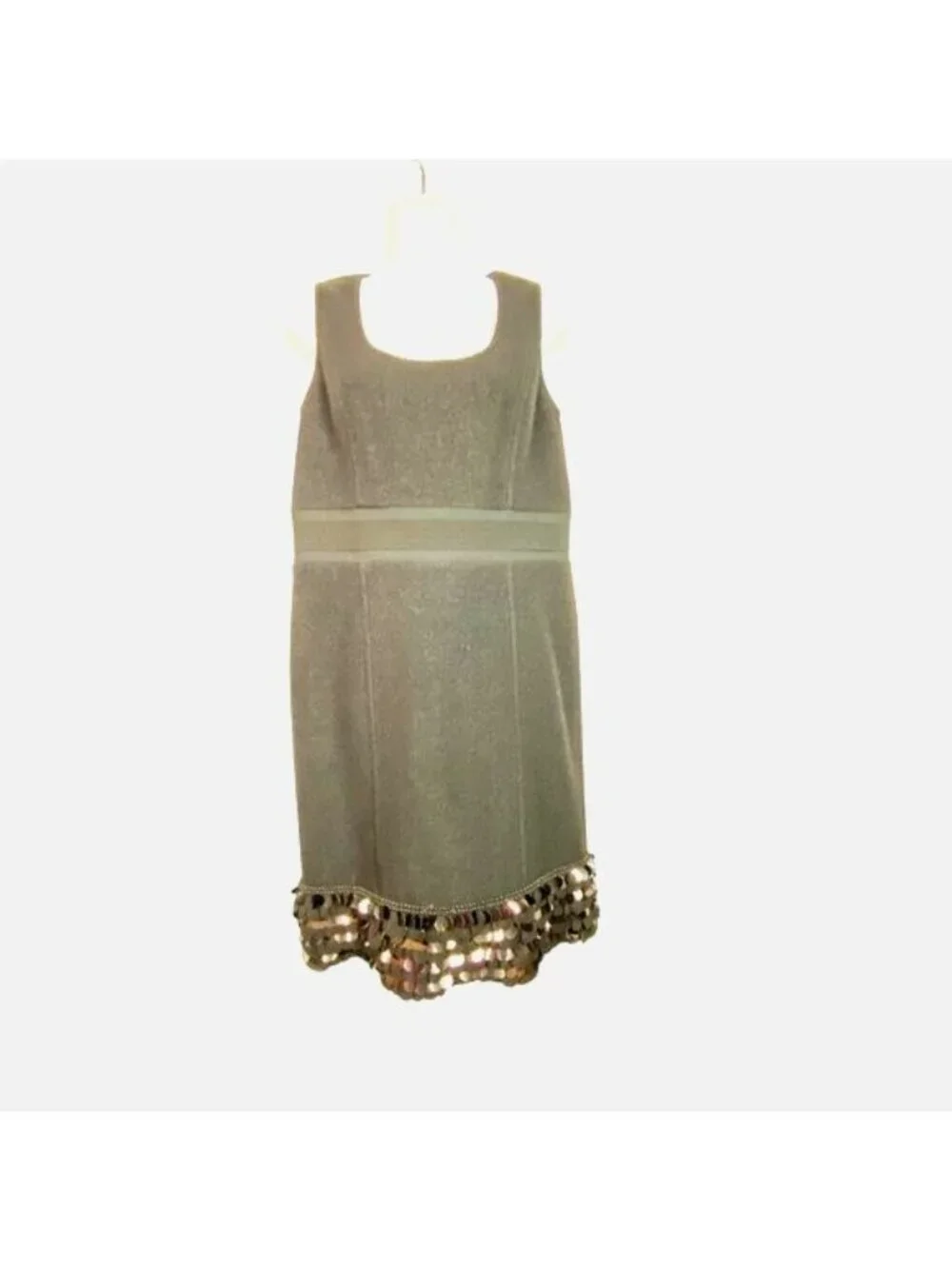 Tory Burch A-Line Wool Dress With Large Sequin Hem Detail Size Large